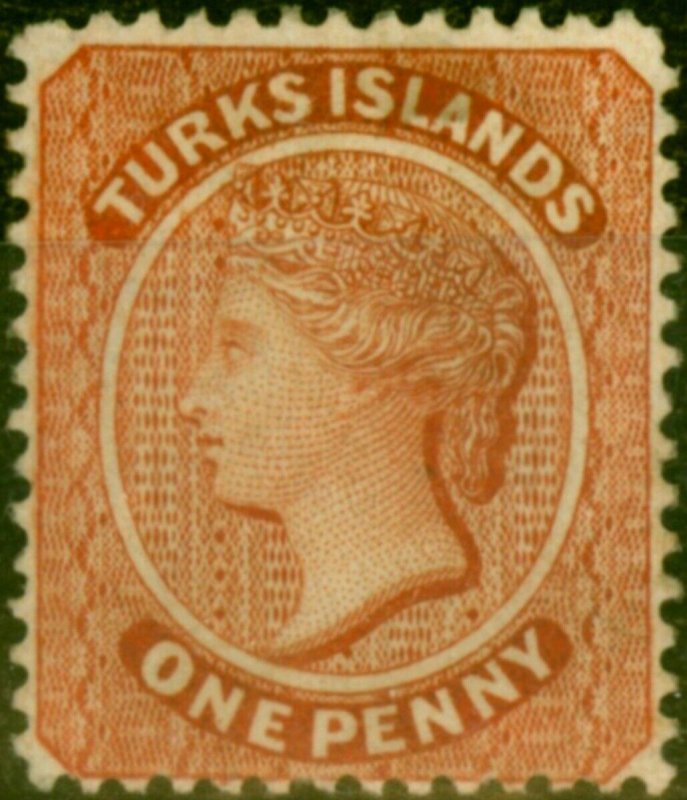 Turks Islands 1883 1d Orange-Brown SG55 Fine Mtd Mint