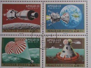 HUNGARY-1970 APOLLO-13- RETURN TO THE EARTH-CTO-S/S VF- WE SHIP TO WORLD WIDE