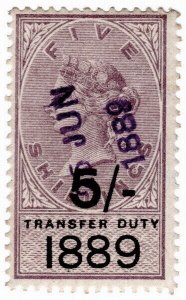 (I.B) QV Revenue : Transfer Duty 5/- (1889)