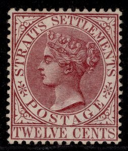 MALAYSIA - Straits Settlements QV SG67, 12c brn-purple, LH MINT. Cat £95. WMK CA