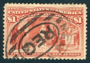 USA 241 - 1 Dollar Columbian - VF Used with New York double oval REG cancel