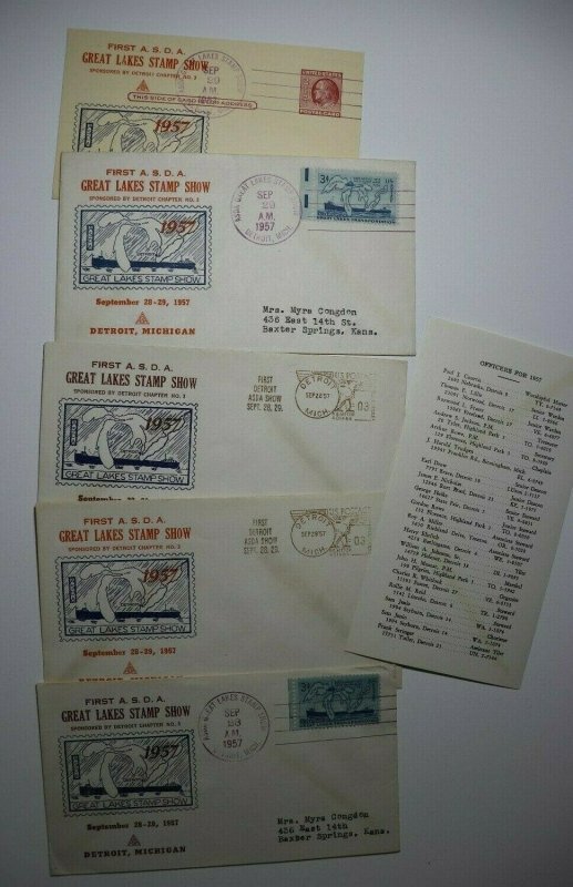 Detroit MI Stamps Shows Convention & Exhibit Set of 20 Philatelic Expo Cachets 