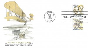 1978 Air Mail FDC, #C92a, 31c Wright Brothers, Fleetwood