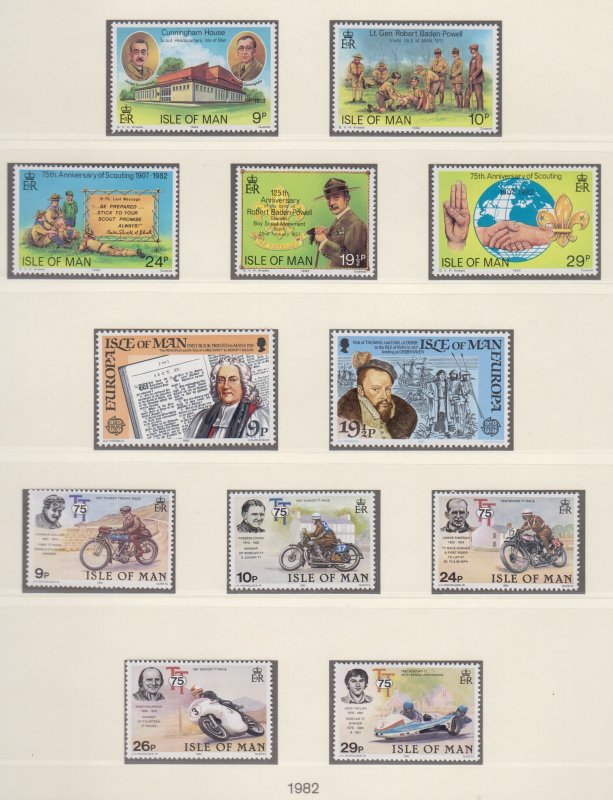 Isle of Man 1982 Year set 16v +Mint Sheet ,  U/Mint