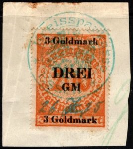 1920 Germany Prussia Revenue 3 Goldmarks General Stamp Duty w/Official Cancel