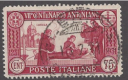 Italy #263 Used, St. Anthony's death, Issued 1931