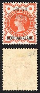 Bechuanaland SG40 1/2d vermilion 15.5mm overprinr M/M Cat 13  pounds