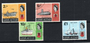 Gibraltar 1967-69 2s to £1 SG 210-13  FU CDS