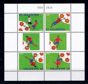[SM226] St. Martin Maarten 2014 World Cup Soccer Brazil MS MNH