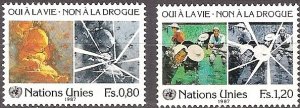 1987 United Nations Geneva Fight Drug Abuse SC# 156-157  Mint