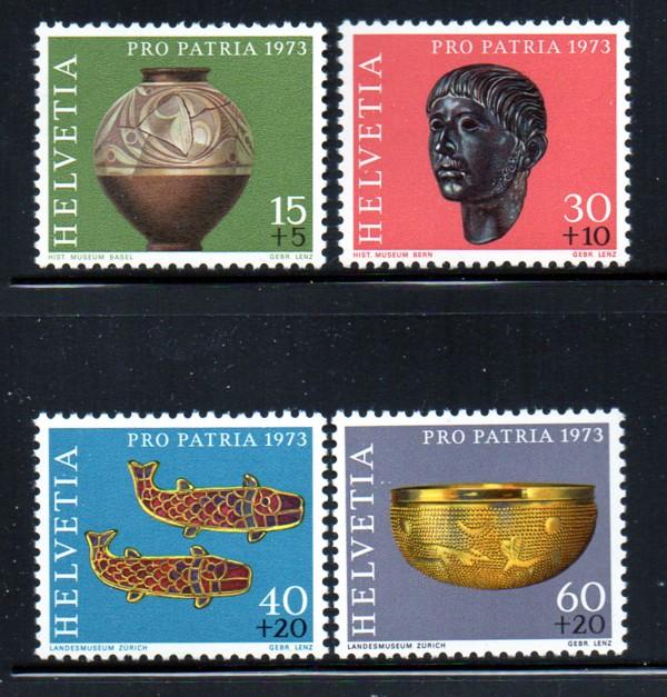 Switzerland Sc B414-7 1973 Pro Patria stamp set mint NH