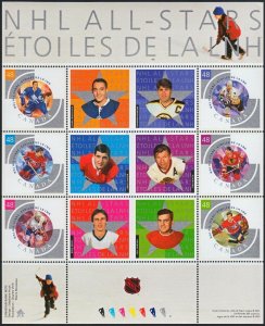 NHL ALL STARS - 4 = HOCKEY = Miniature Sheet of 6 stamps Canada 2003 #1971 MNH