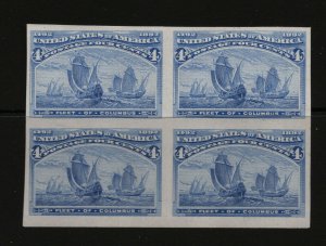 USA #233P3 Extra Fine Plate Proof Block On India Paper