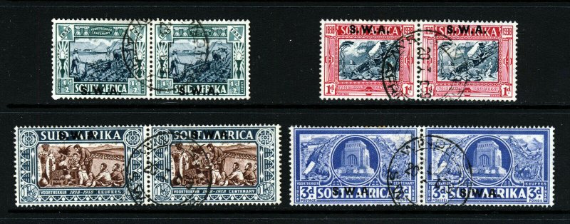 SOUTH WEST AFRICA 1938 Voortrekker Centenary Memorial Set SG 105 to SG 108 VFU