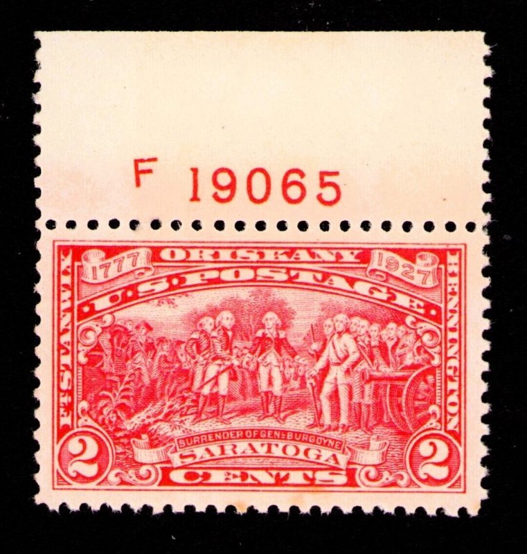 US STAMPS, SC# 644 1927 Plate # Tab Mint Never Hinged