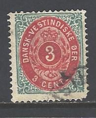 Danish West Indies 6 used perf 14 x 13 1/2 (RS)