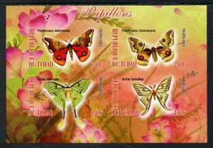 Chad 2013 Butterflies #07 imperf sheetlet containing 4 va...