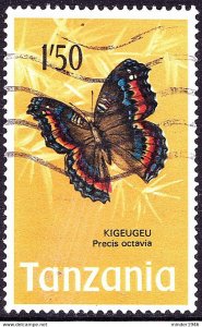 TANZANIA 1973 QEII 1/50 Multicoloured, Butterflies-Precis octavia SG168 Fine ...