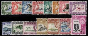 BRITISH VIRGIN ISLANDS QEII SG178-192, 1964-68 set, VERY FINE USED. Cat £55.