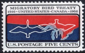 SC#1306 5¢ Migratory Bird Treaty Issue (1966) MNH