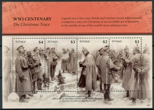 Tuvalu Military Stamps 2019 MNH WWI WW1 Christmas Truce World War I 4v M/S