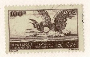 Lebanon #C110 used 100p airmail birds