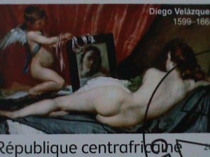 ​CENTRAL AFRICA-2021-FAMOUS NUDE ARTS PAINTINGS-BY FA,MOUS PAINTERS CTO SHEET VF