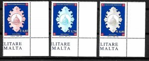 ORDER OF MALTA SMOM SET OF 3 STAMPS ., 2005 , MNH
