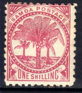 Samoa 1886 QV 1/-d Dull Rose Carmine MM SG 63a ( M148 )