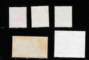 Zaire # 856-860, Congo Stamps Surcharged, one stained, Mint NH 1/3 Cat.