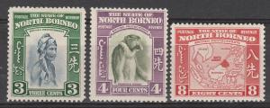 NORTH BORNEO 1939 PICTORIAL 3C 4C 8C