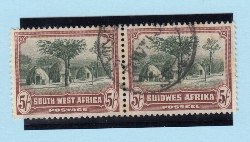 South West Africa 1931 5/- Multi Lingual Pair SG83 Fine Used BP8292