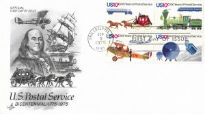 1975 FDC, #1575a, 10c U.S. Postal Service, Art Craft