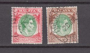 J42467 Stamps 1949 singapore used #19a-20a perf 14 kings