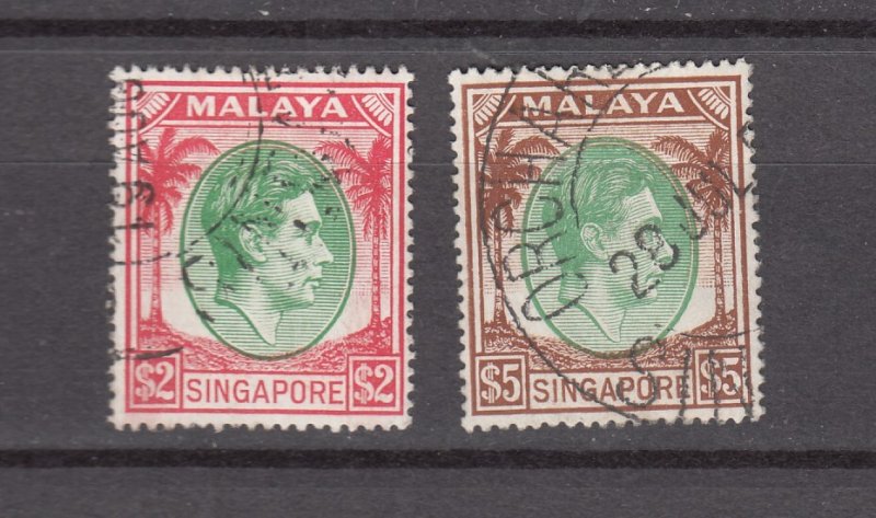 J42467 Stamps 1949 singapore used #19a-20a perf 14 kings