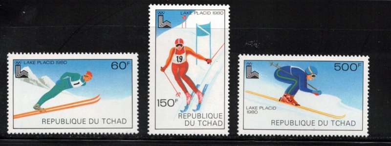 CHAD Scott # 383-4, 386 MNH - 1980 Winter Olympics Skiing Lake Placid