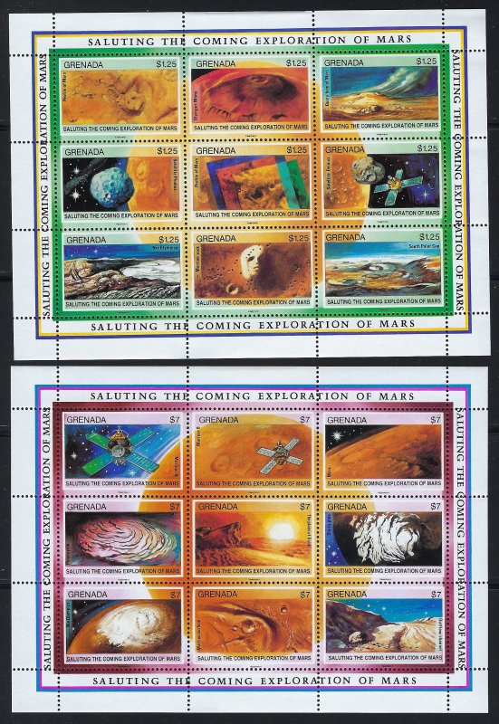 Grenada Scott 1999-2005 Mint Never Hinged - Exploration of Mars Souvenir Sheets