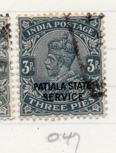 Indian States Patiala 1927-36 Early Issue Fine Used 3p. Optd 203599