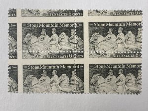 1408 6Cent Block Of 4 MNH Stone Mountain Nice Miscut