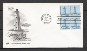 US #1605 Sandy Hook Lighthouse FDC