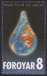 Faroe Islands 2009 MNH Sc #509 8k Earth as water droplet Global Warming