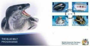 2021/11- BRITISH ANTARCTIC - BLUE BELT        FDC  4V complet set MNH** A