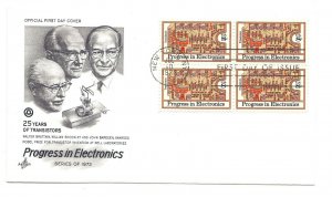 1501 8c Progress in Electronics ArtCraft block of 4 FDC