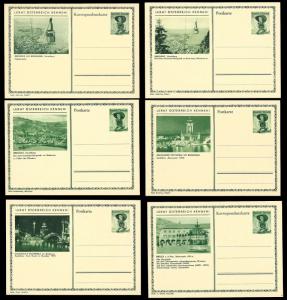 AUSTRIA (120) Scenery View Green 1 Shilling Postal Cards c1950s ALL MINT UNUSED