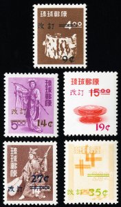 Ryukyu Stamps # C19-23 MNH XF