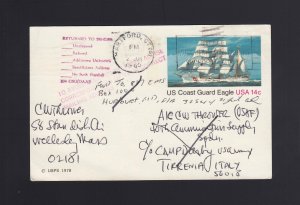 UX76, UPSS #S93 14c INTERNATIONAL Postal Card USED to ITALY, UPSS Cat $40.00