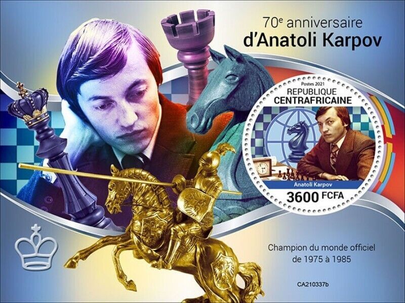 Guinea-Bissau - 2021 Chess Champ Anatoly Karpov - Stamp Souvenir