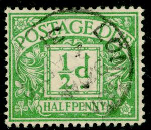 SG D10, ½d emerald, FINE USED, CDS. WMK BC