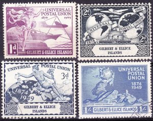 GILBERT & ELLICE ISLANDS 1949 KGVI UPU Used Set SG59-62 FU