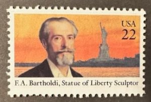 US # 2147 F.A. Bartholdi, Statue of Liberty Sculptor 22c 1985 Mint NH